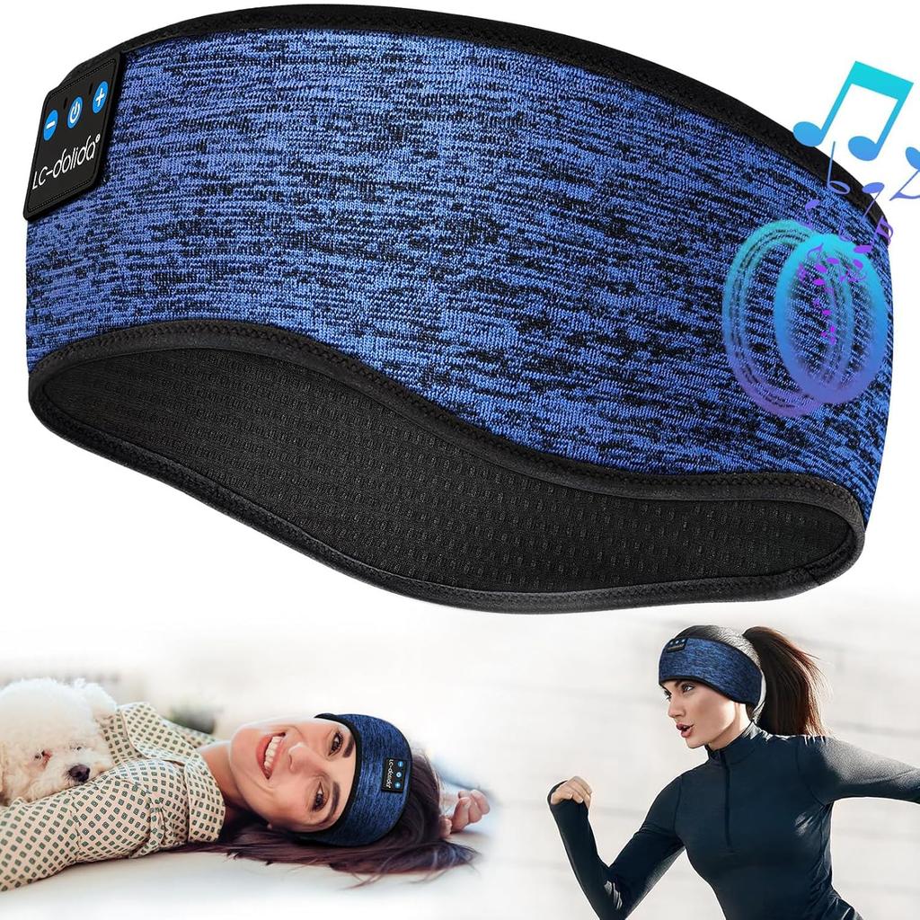 Headband Headphones for Bluetooth Wireless Earbuds for HiFi Soundproof Compatible with iPhone Certified Technical Sleep Suitable for and Light Blue