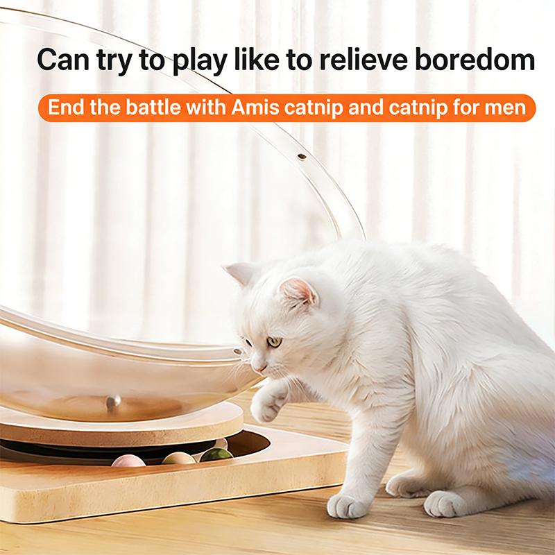 Cat House Cat Condo Space Capsule Cat Nest Pet Bed Cat Bed Cat Toys Solid Wood Acrylic Turntable