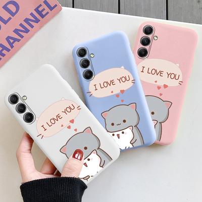 Husă din silicon moale cu model de pisică pentru Xiaomi Redmi Note 13 Pro Samsung A55 M35 S24 FE iPhone Huawei Honor 200 Realme Camera de protecție antișoc