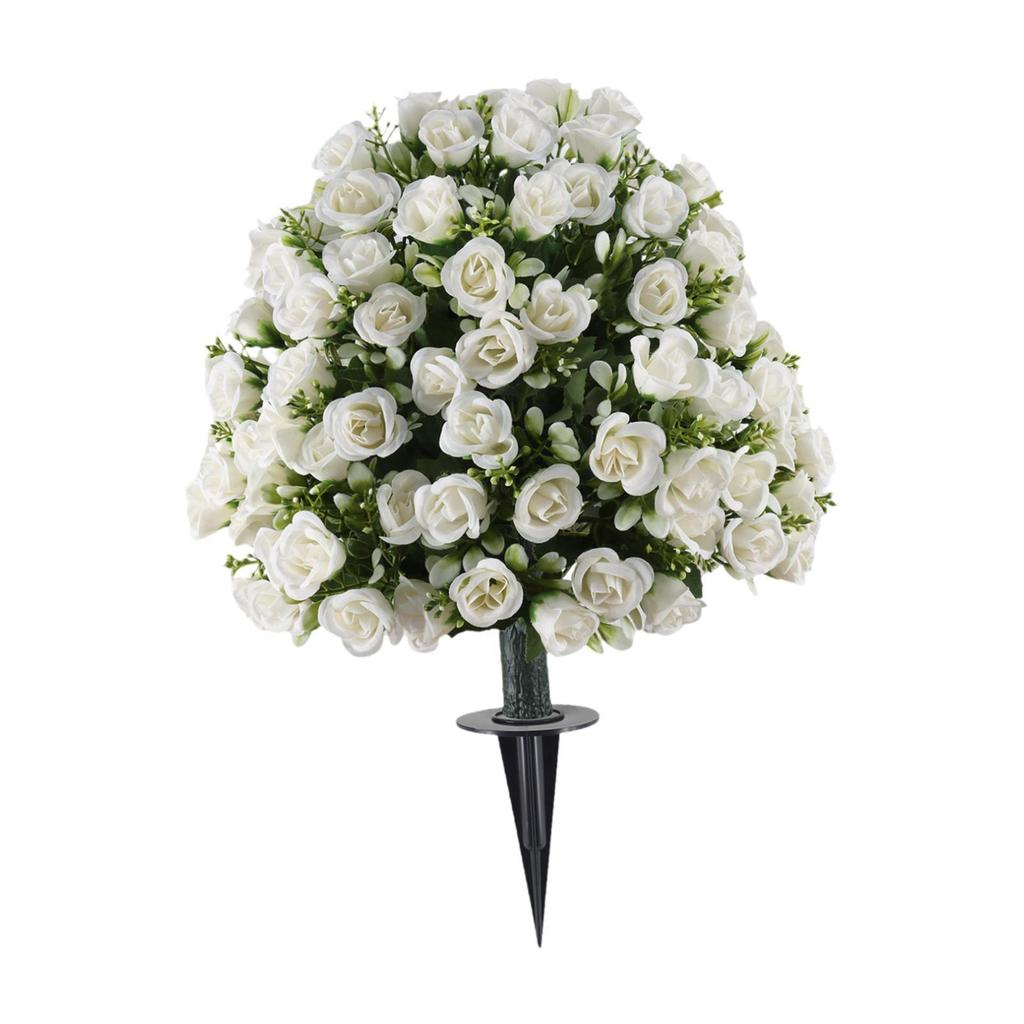 Fake Rose Plants with Layered Petals Artificial Greenery Shrubs Outdoor Indoor for Patio Porch Garden Floral Arrangements