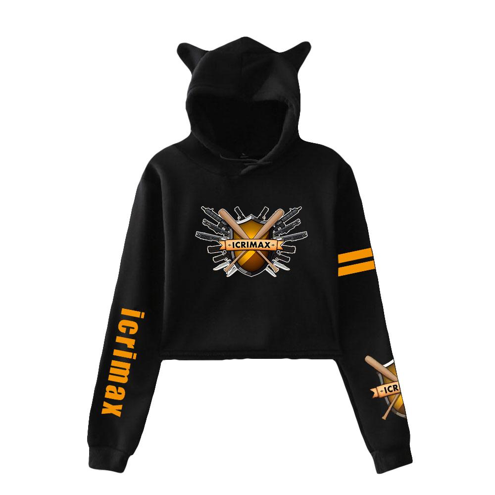 Streetwear Women Sexy Icrimax Print Cropped Sweatshirts Oversize Loose Harajuku Pullovers Spring Korean Casual Tops