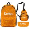Cook 3D Digital Color Printing Backpack Set Oxford Cloth Waterproof And Wear-Resistant Three-Piece Backpack