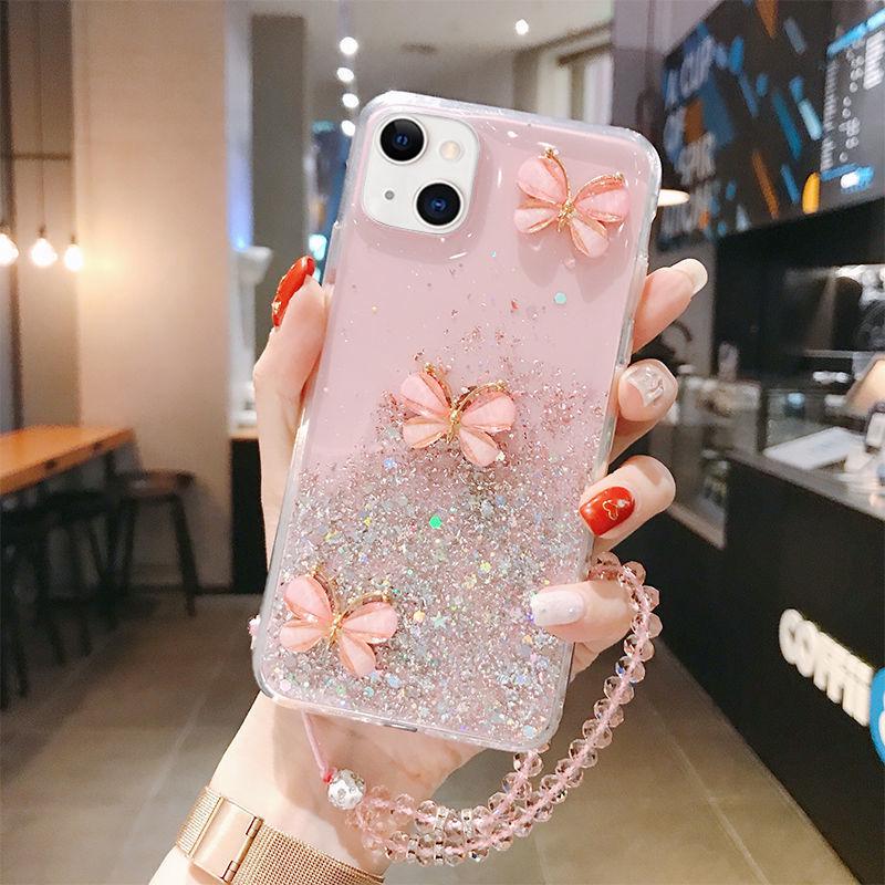 Glitter Epoxy Butterfly Case for iPhone 14/15/16ProMax/17