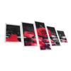 5Pcs Wall Art Painting Set Romantic Red Rose Frameless Painting Artwork Home Decoration