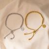 Trendy Metal Round Bead Bracelet Adjustable Minimalist Vintage Bracelet For Women