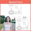French Luxe Pearl Necklace And Drop Earrings With Irregular Geometric Design For Women