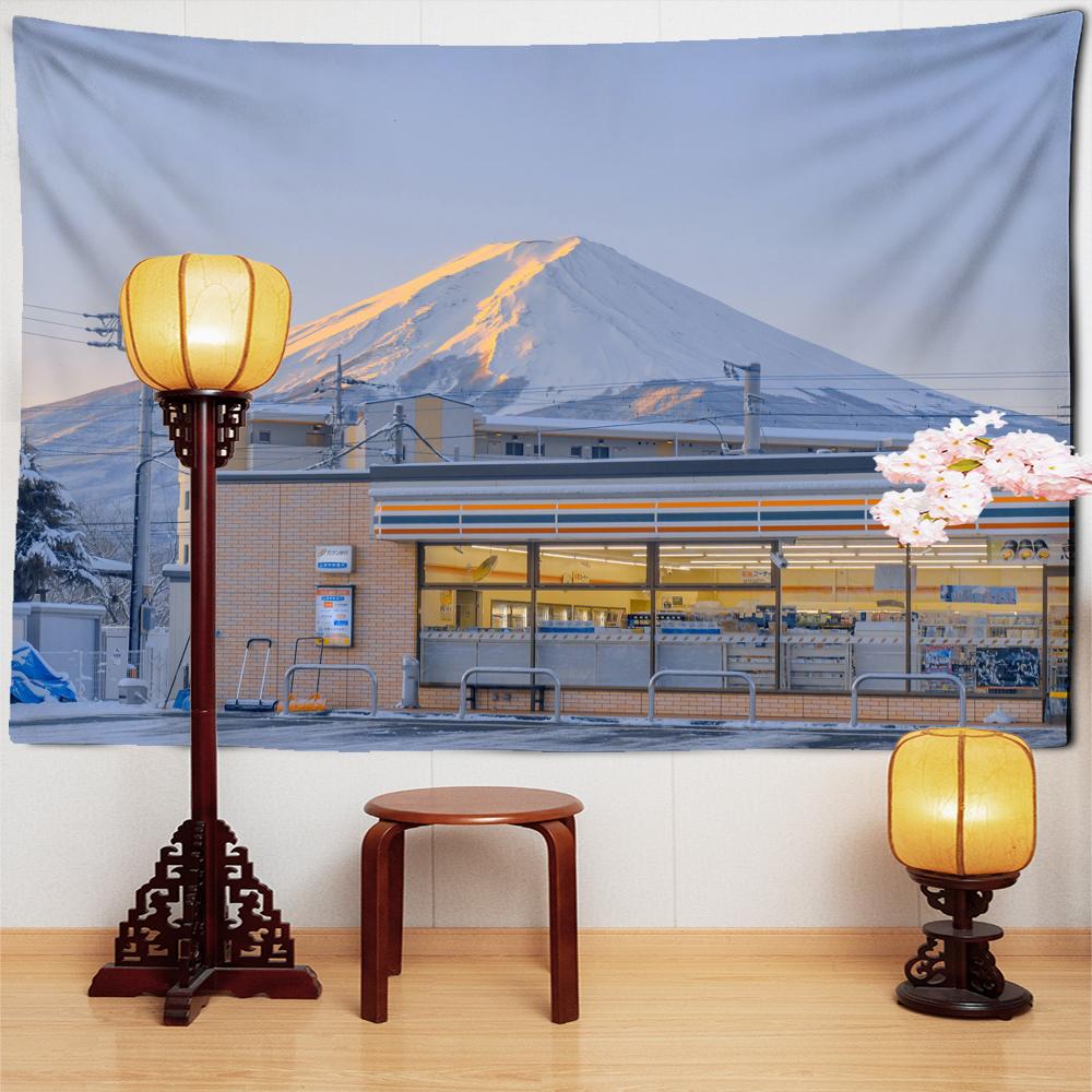 Снежная Гора Архитектура Гобелен Настенный Простой Художественный Пейзаж Богемный Стиль — фото 3