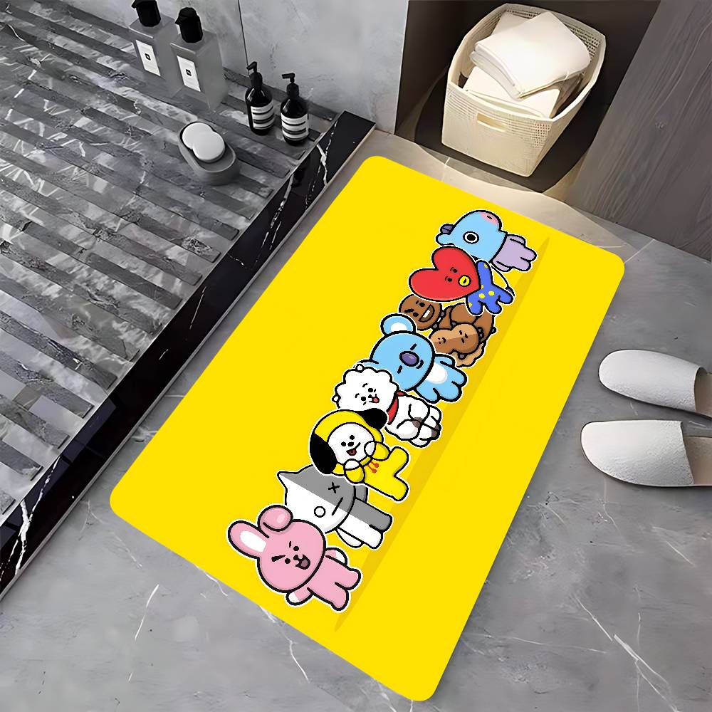 B-Bts21 Cartoon Kitchen Mat Kids Room Bedroom Decoration Balcony Anti-Slip Doormat Living Room Alfombra