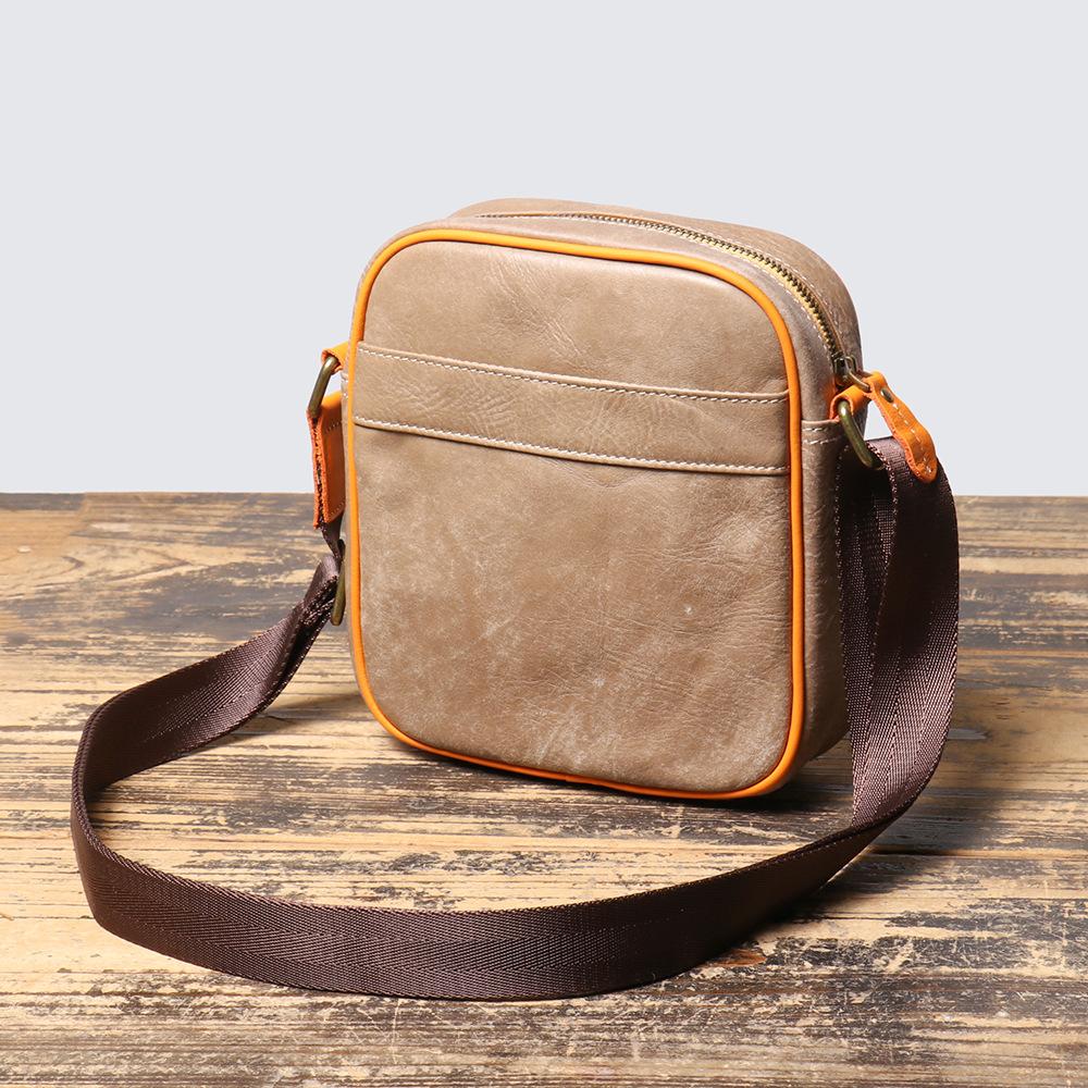 Retro Men S Bag Genuine Leather Men S Shoulder Bag Matte Leather Casual Simple Messenger Bag Large Capacity Ipad Bag хаки