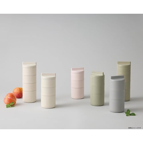 Takenaka tutu 4-Tier Lunch Box, Made in Japan, Ivory, Top Tier: 160ml x 3, Bottom Tier: 280ml, T-36378