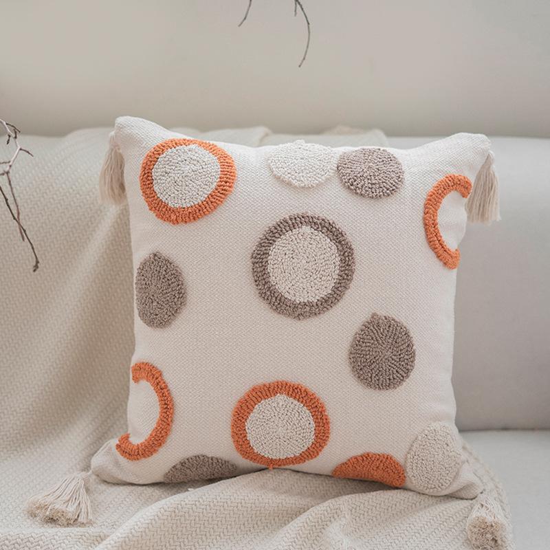 Bohemian Indian Style Tufted Pillow Ins Style Simple Nordic Model Room Cushion Pillow Case Bay Window Decoration