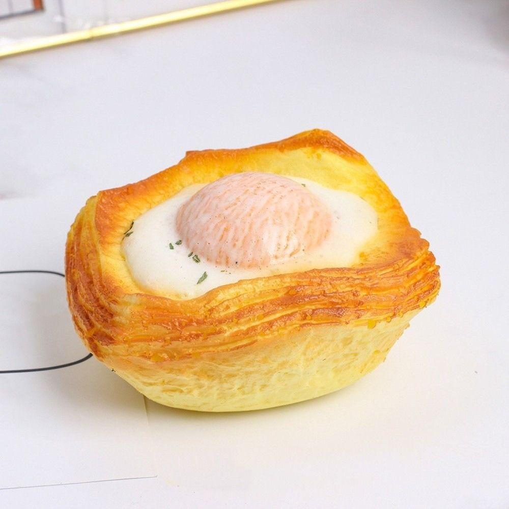 Kreatives Spiegelei-Toast Squishy Angstlinderung Superweiches Brot Quetschen Bequem Realistische Simulation Essen Kneifen