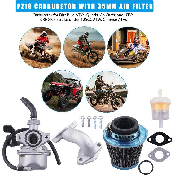 JIE PZ19 Carburetor with 35mm Air Filter for 50cc 70 90 110cc DR50 CRF XR 50 APOLLO 125CC coolster kazuma 110 Taotao Buyang Coolsport Redcat Peace