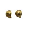 Gold Ribbed Texture Ear Buckle Earrings Women'S Three-Dimensional Texture Light Luxury Retro High-End Sense Round Personalized Earrings
