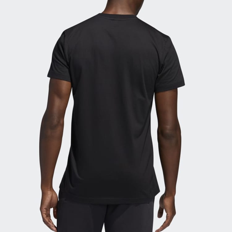 adidas T Shirts Men's Black Crew Neck Moderate Straight Fit FM4773