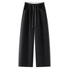 Autumn/Winter 2025 Coffee Wool Loose Wide-Leg Women's Curved Leg Pants
