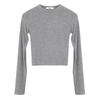 Dongdaemun Slim Fit Sexy Long Sleeve Cropped T-Shirt for Women