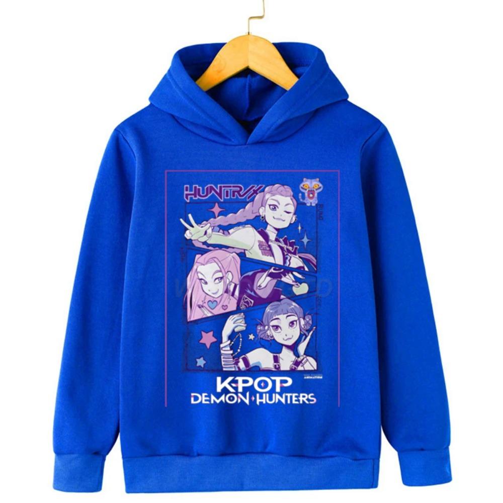 KPop Demon Hunters Hoodies Girls Boy Casual Tops 2025 Movie Graphic Sweatshirt Fashion Pullover K-Pop Demon Hunters Kids Clothes