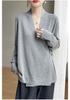 High-End V-Neck Knit Cardigan for Women - Soft, Loose, and Elegant Autumn/Winter Sweater Coat