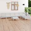 Vidaxl 8-Cz. Garden Lounge Set, White, Pine Wood