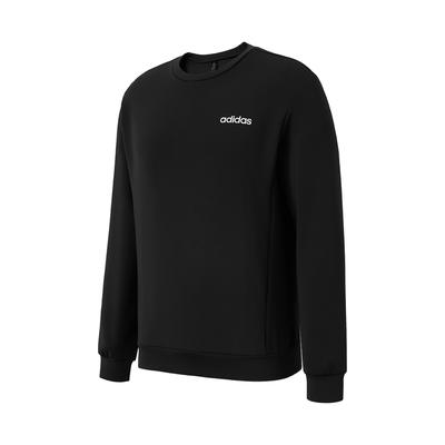 Adidas Buchstaben-Print Mode Lockerer Rundhals-Pullover Langarm-Sweatshirt Herren-Sweatshirt Schwarz JM9808