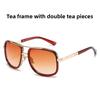 Metal Frame Square Sunglasses With Uv400 Protection For Outdoor Fashion And Parties