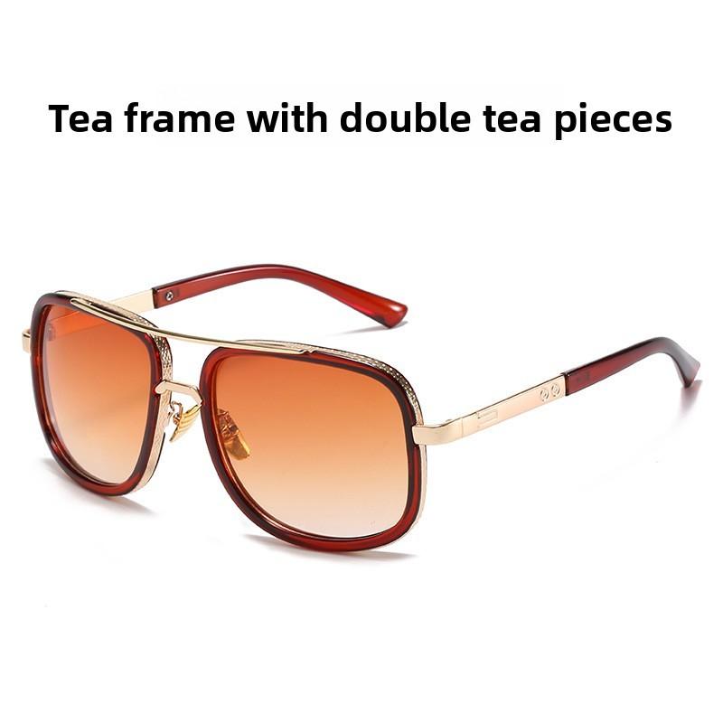 Metal Frame Square Sunglasses With Uv400 Protection For Outdoor Fashion And Parties