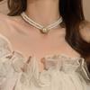 French Vintage Baroque Pearl Necklace Summer Niche Premium Sense Clavicle Chain Light Luxury Versatile Necklace Women