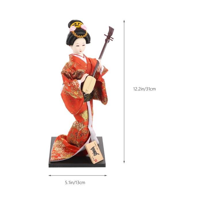 TOYMYTOY 12.60-inch Traditional Geisha Doll – Kimono Decoration, Stable Base – Home/Office, Souvenir/Gift, Bright Colors, Summer