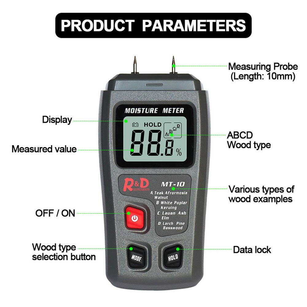 0~99.9% Tree Density Wood Moisture Meter Timber Damp Detector Wood Humidity Tester Hygrometer