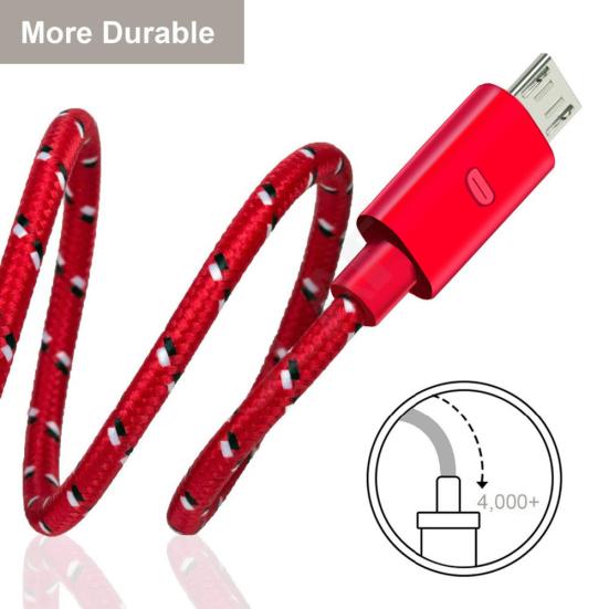 OLAF Universal 1M Nylon Woven Wire Micro USB Phone Charger Sync Data Cable Cord