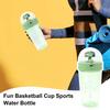 Basketball Shot Water Bottle with Mini Hoop 500ml Portable Sports Cup Creative Outdoor Gift for Kids Students