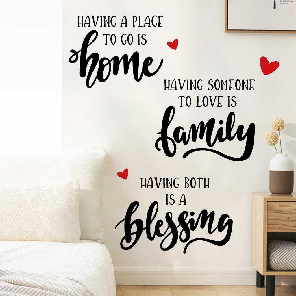 Family Warm Theme Bedroom Living Room Entrance Stickers