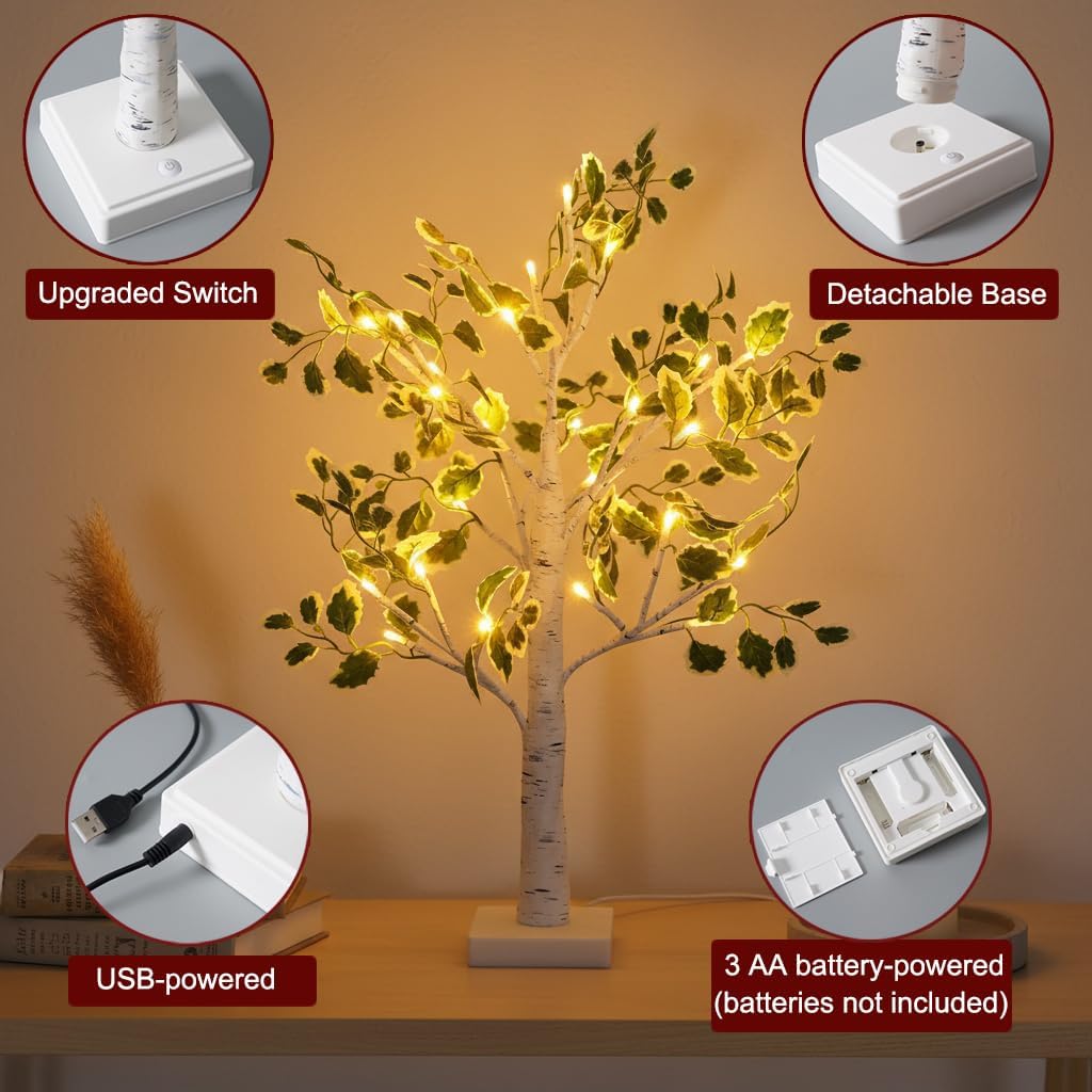 Led Luminous Tree Simulation Tree Shaped Table Lamp Home Decoration Light Holiday Party Night Light Holiday Styling Tree Light