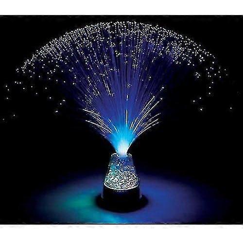 Led Fiber Optic Lamp, Led Colourful Changing Fibre Optic Fountain Night Light With Crystals Base, Multicolor Atmosphere Bedside Light - PR