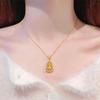 Chinese Style Diamond Gourd Pendant Necklace - High-End Design for Women