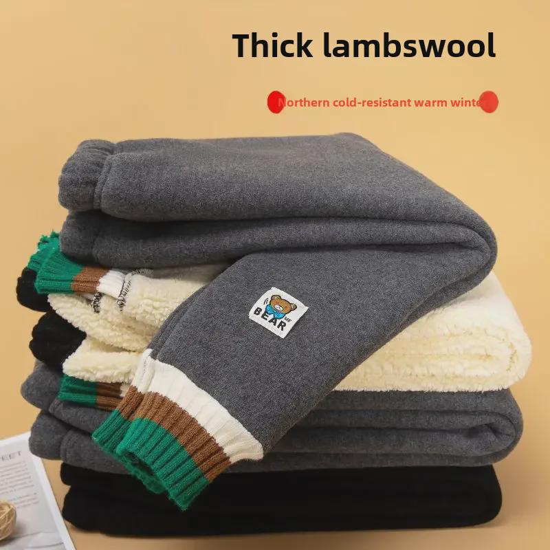 Stilvolle schwarze, mit Samt gefütterte Winter-Leggings für Mädchen - Warme und gemütliche Hosen für Kinder