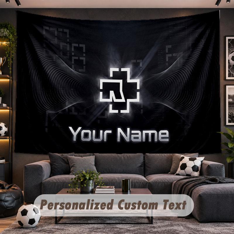 Wall Hanging Tapestry Custom NameRammstein Pattern Personalized Printed Fabric Wall Decor