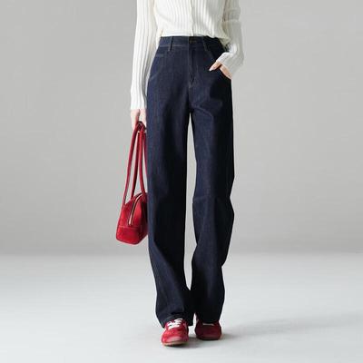 SOFSIL Women's Relaxed High-Waist Wide-Leg Straight Denim Jeans