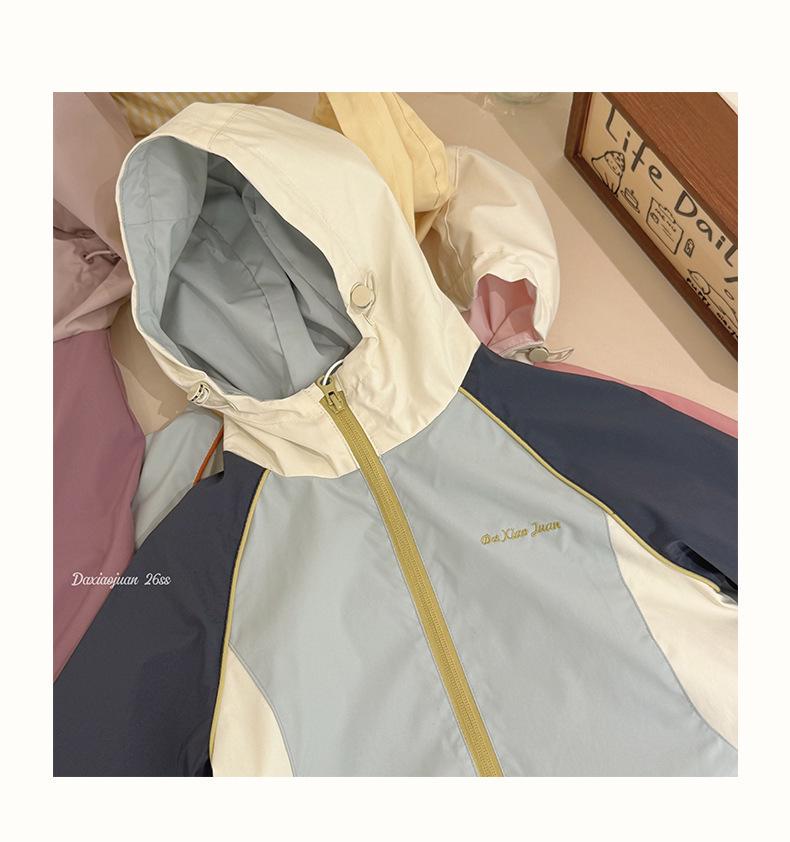 Children's Spring Sports Color Block Windbreaker for Boys & Girls - 818502