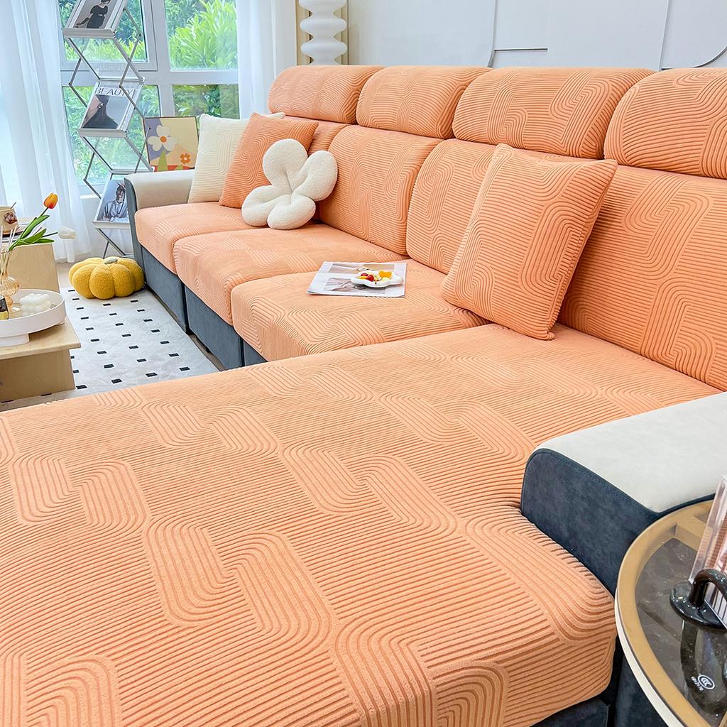 Sofa Seat Cushion Cover For Living Room Jacquard Thicken Stretch Removable Washable Sofa Cover Pets Kids Furniture Protector