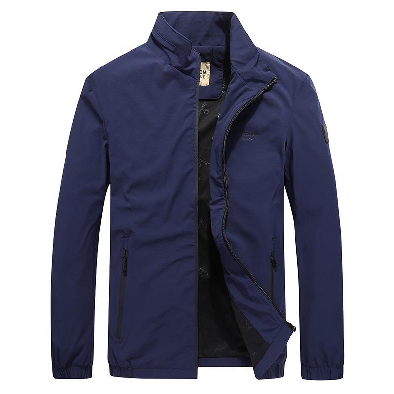 Men's New Stand-up Collar Jacket Spring and Autumn Thin Large Size Loose Coat