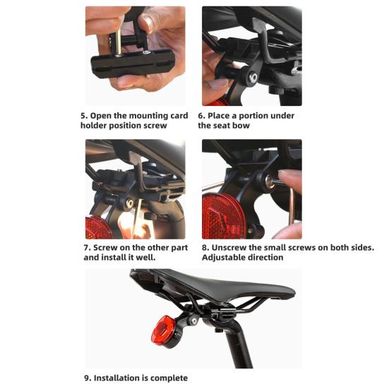 Bike Reflective Tail Light for AirTag Locator Mount Universal MTB Road Mountain Bicycle Saddle Reflector Rear Lamp Holder Bike Accessories