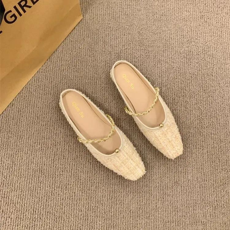 Fashion Mary Jen Shoes Square Toe Summer Women's Slippers and Ladies Sandals Sale New Style Fashion Slides 2025 Trend Comfortable Elegan