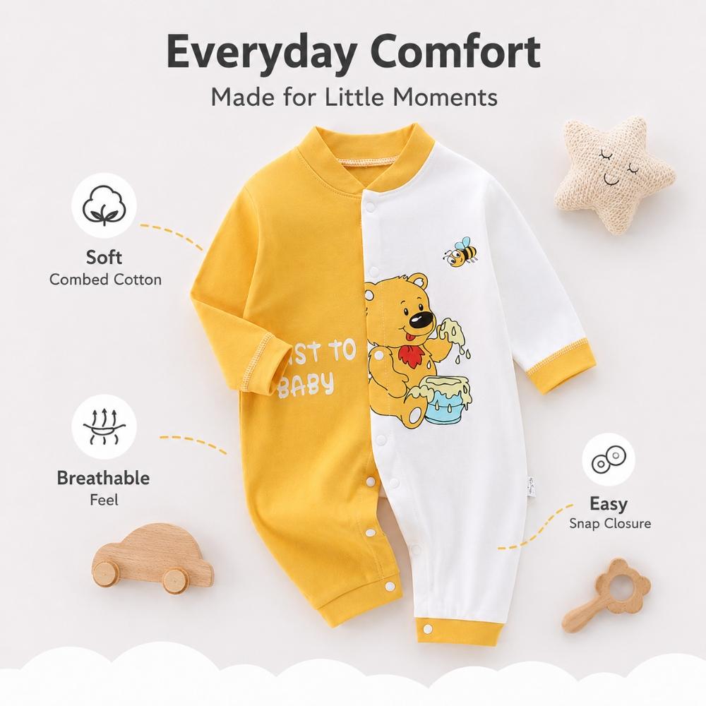 Body de Algodón Peinado para Bebé Manga Larga Mono Infantil Pelele de Animal Unisex Ropa Interior Térmica Cierre con Corchetes Suave Onesie para Recién Nacido Invierno Conjunto Cálido