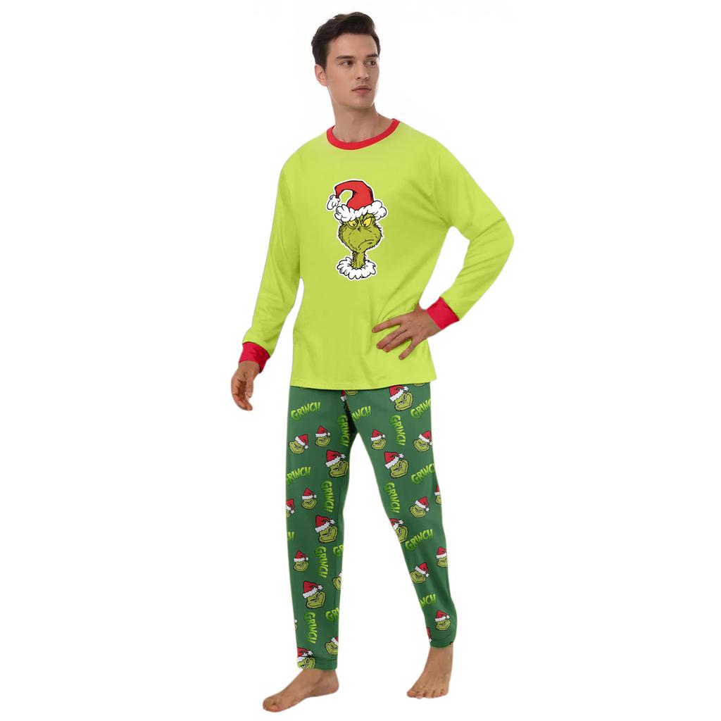 Christmas Print Cute Family Set Pajamas, Home Clothes, Family Set Long Sleeve Top Pants Set