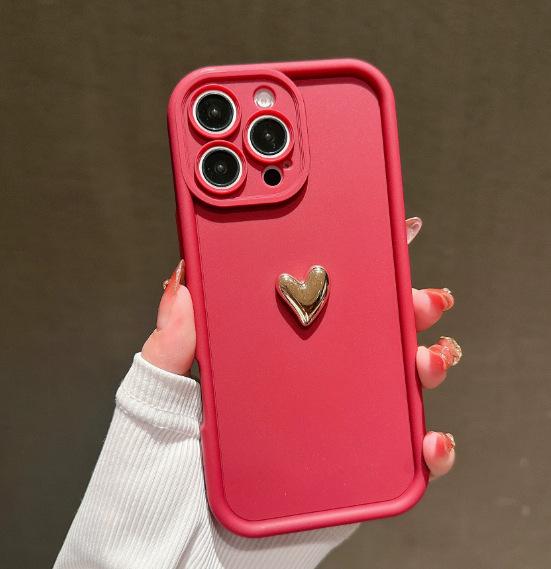 Gold Heart Phone Case for Apple iPhone 13ProMax/14/15/16e/17