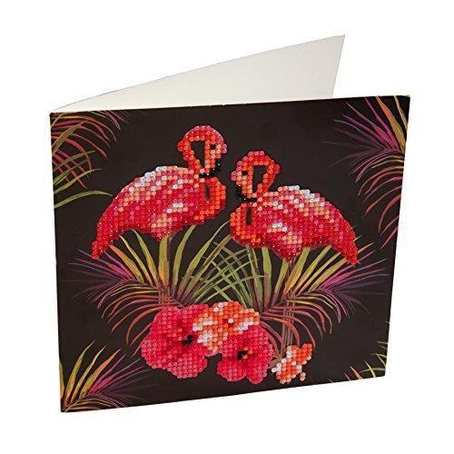 CRYSTAL ART- fenicotteri Kit Carte à diamanter, CCKA7, A7-Flamingos, 18x18cm