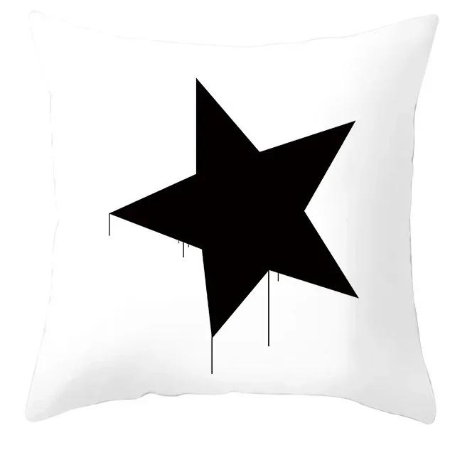 45*45cm Black and White Cushion Cover Waist Pillowcase Nordic Geometric Throw Pillow Sofa Bedroom Pillowslip Car Home Decor