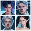 Temporary Tattoos, Purple Lightning Bold Makeup for Cosplay Role Play, Waterproof Face Art Stickers